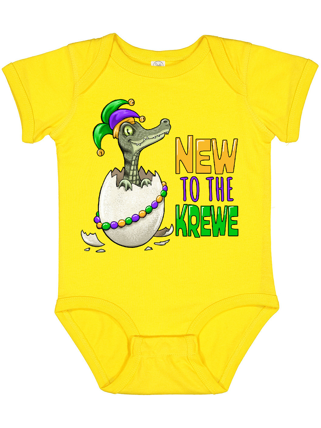 Inktastic New to the Krewe Mardi Gras Baby Alligator Boys or Girls Baby Bodysuit